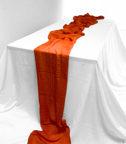 Camino de mesa "Simple", en gasa de algodón extra largo.