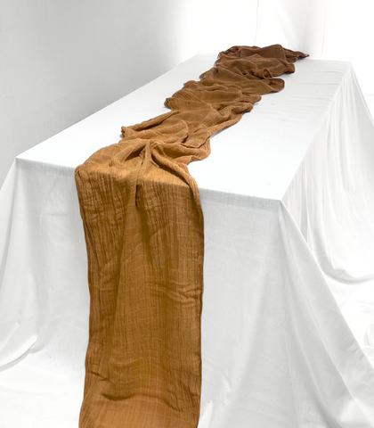 Camino de mesa "Simple", en gasa de algodón extra largo.