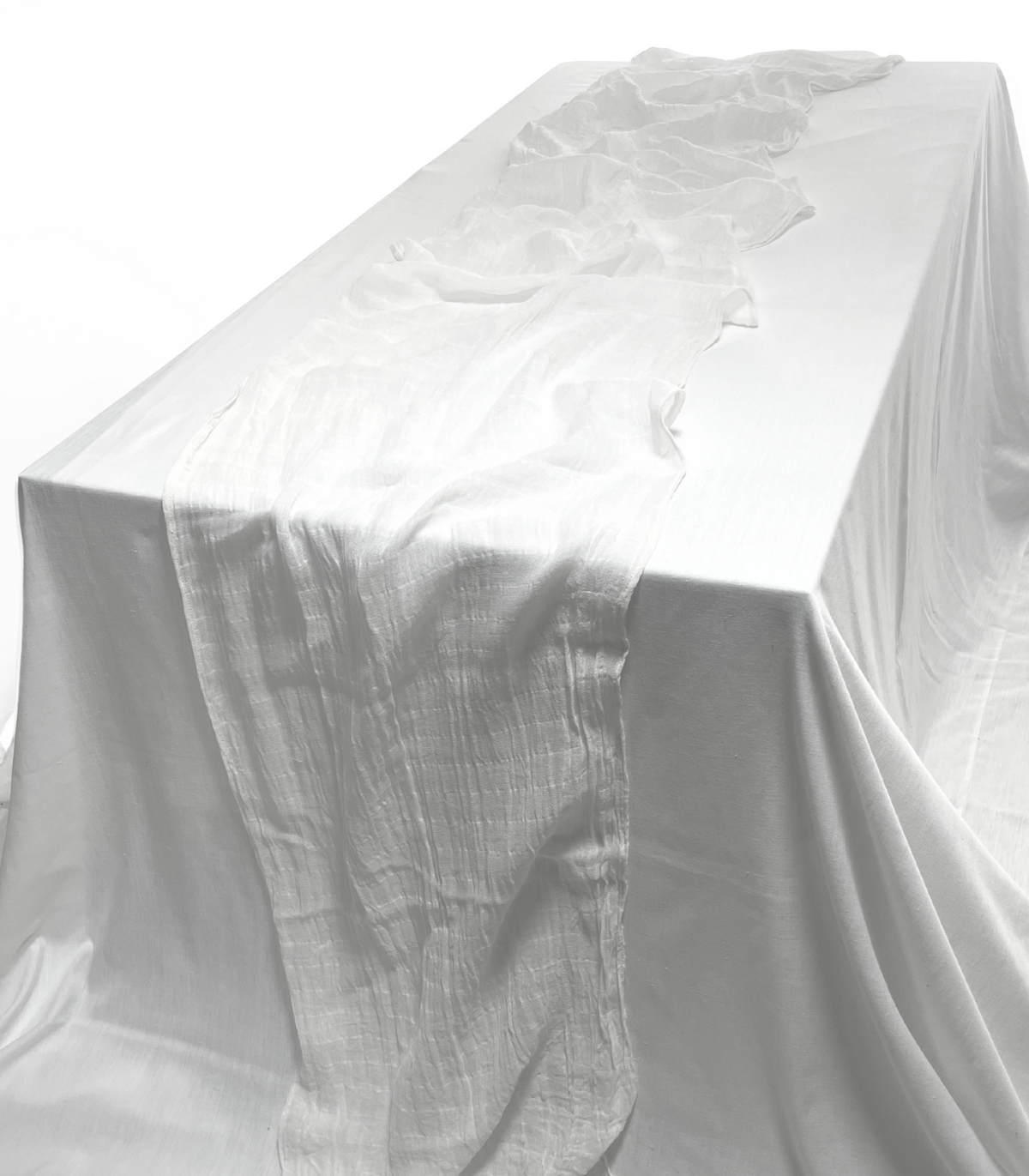 Camino de mesa "Simple", en gasa de algodón extra largo.