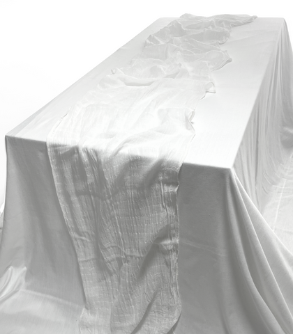 Camino de mesa "Simple", en gasa de algodón extra largo.