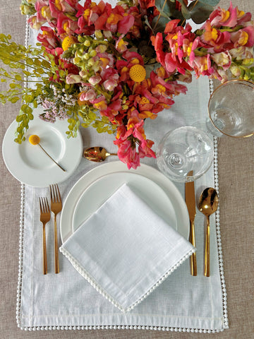 Camino de mesa  Linoblend "Bolita"